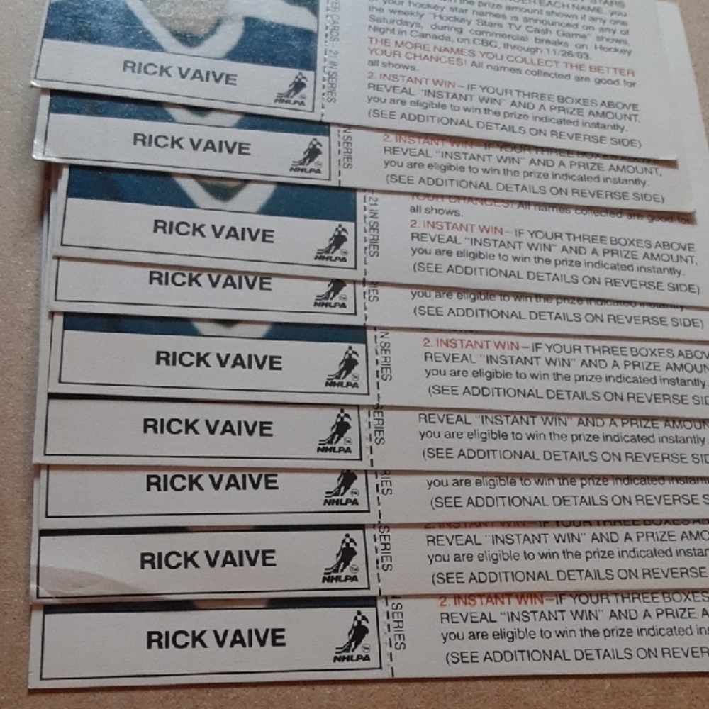 Rick Vaive Esso NHL Hockey Cards